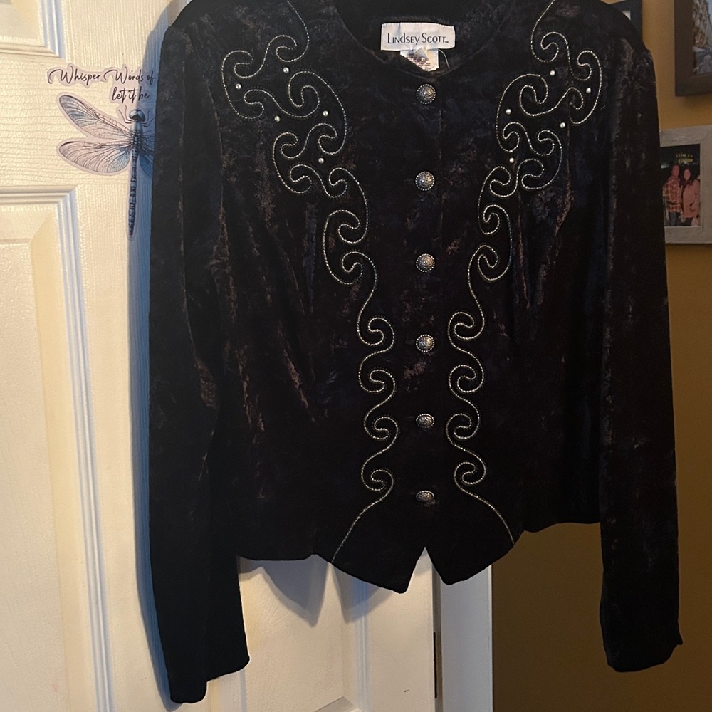 Lindsey Scott Black Velvet blouse